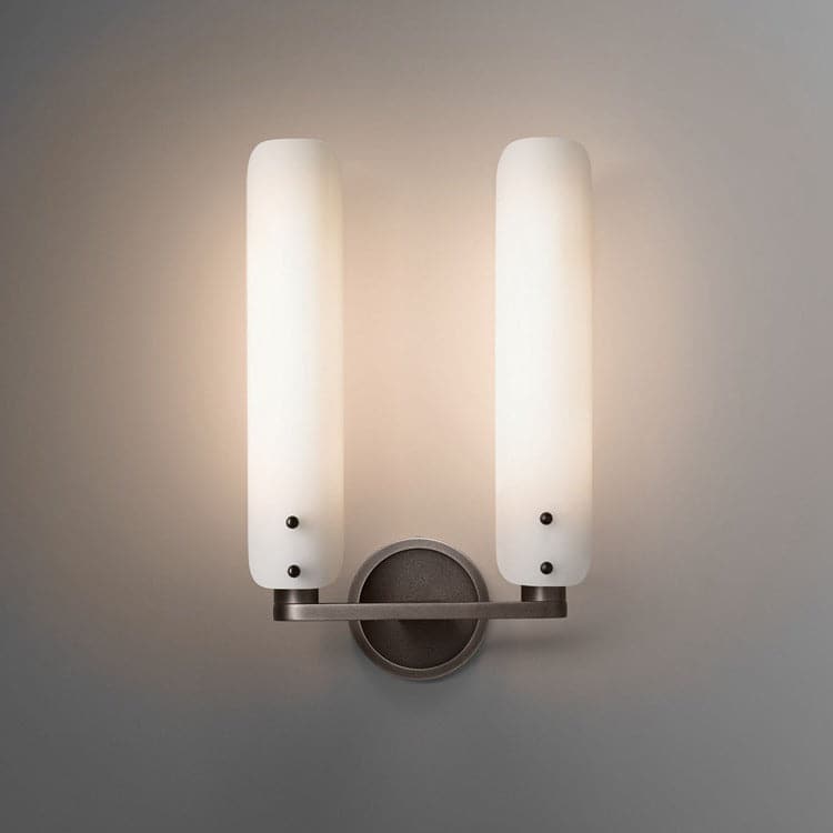 Alen Double White Glass Shade Wall Sconce