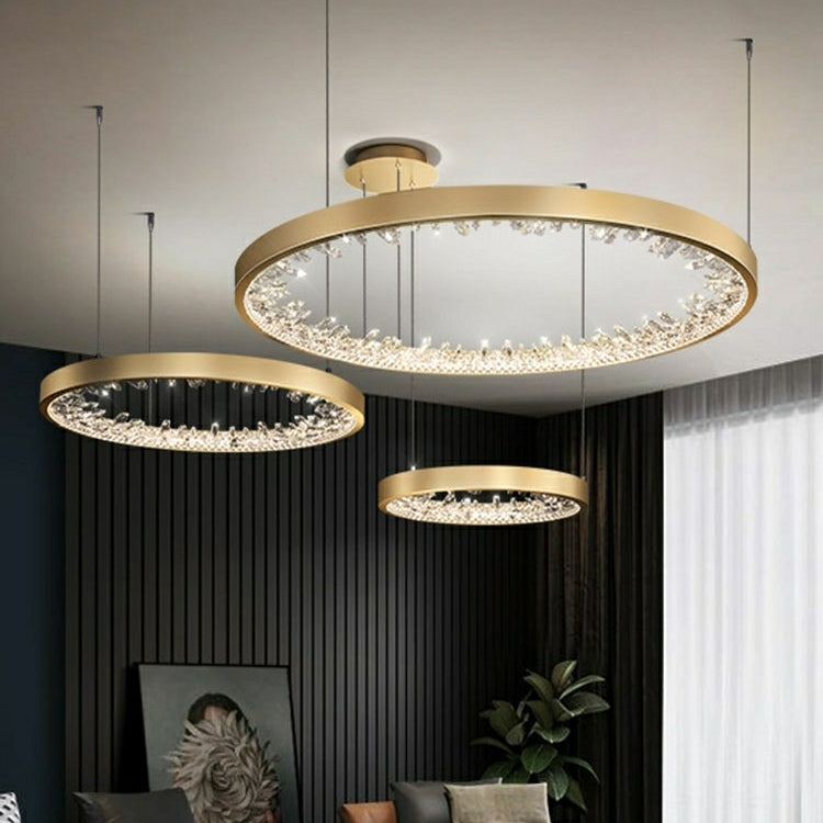 Gold/ Black 1/ 2/ 3 Rings Crystal Chandelier