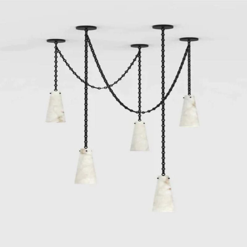 Alabaster Steven Contemporary Chandelier 5-Light
