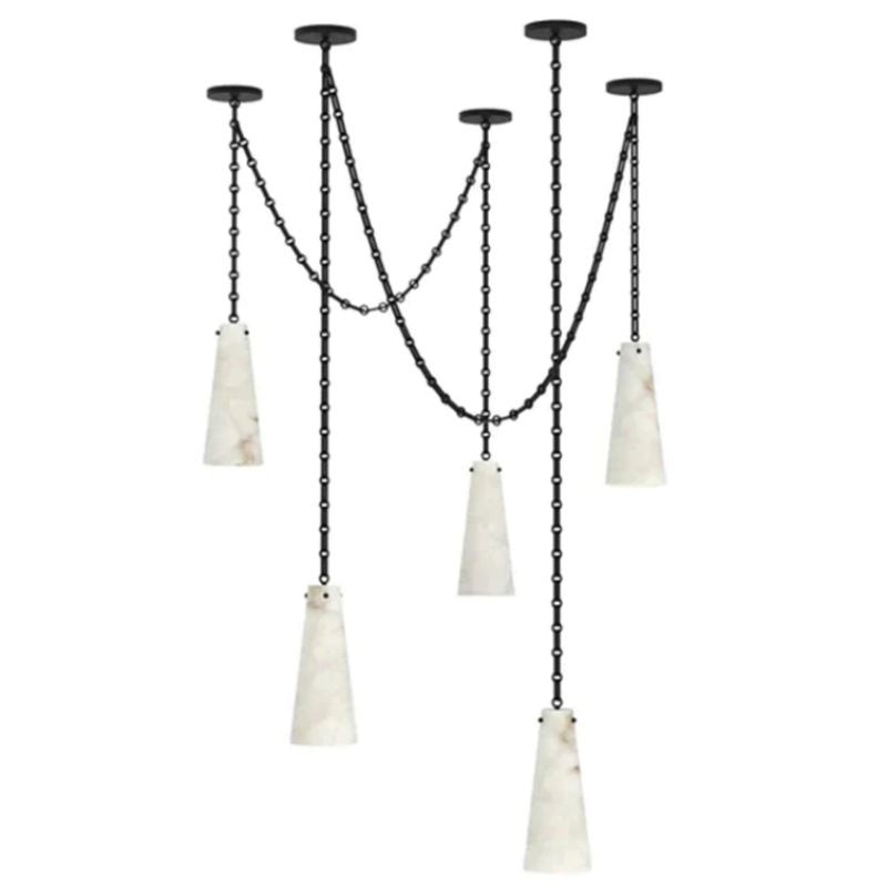 Alabaster Steven Contemporary Chandelier 5-Light
